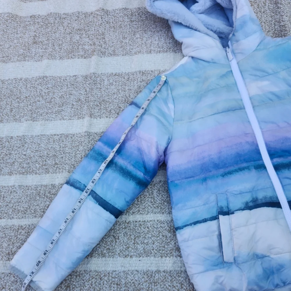 Abercrombie Kids Blue and Purple Puffer Jacket with Hood.. Revirsable - Picture 6 of 7
